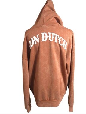 Von Dutch Men's Rust Brown  Hoodie with Embroidered Back And Front Logo NWT